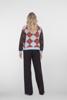 Geisha, vest argyl ruit, bruin/blauw