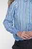 Geisha, blouse streep en strass, blauw