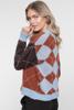 Geisha, vest argyl ruit, bruin/blauw