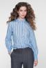 Geisha, blouse streep en strass, blauw