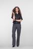Geisha, top/blouse korte mouw met sjaal, donkerbruin