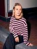 Catwalk Junkie, longsleeve streep, bruin/roze