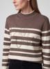 Rabe Gestreepte Trui Taupe 57-123645