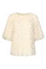 Smashed Lemon Top met pailletten en fringe structuur 26712 Off White
