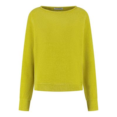 In Shape, trui chenille met metallic draad, lime