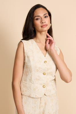 G-maxx Ivara Gilet 26ZTG07 Zand