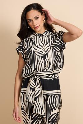 G-maxx Top Havine 26ZZG19 Zwart- Off White