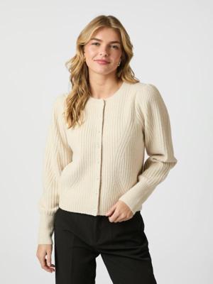Neo Noir Puli Knit Cardigan | Creme