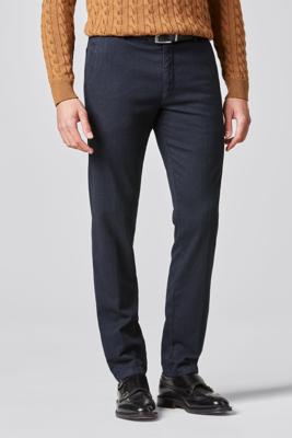 Meyer broek Bonn 2-5585 Wool look cotton Marine Blauw