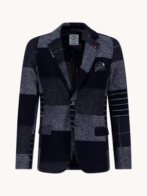 A Fish Named Fred Patchwork Blazer 34.113 Blauw