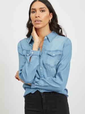 Vila Vibista Spijkerblouse 14033008 Light Denim