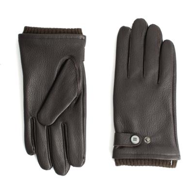 Tresanti Santo gevoerde leren handschoenen van schapenleer TRGLHE067 Bruin