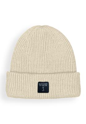Butcher of Blue, M2229085 Wool Badge Beanie-112 Titan White