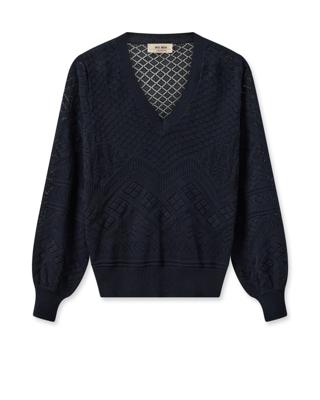 Mos Mosh MMInja V-neck Knit 158830.468 salute navy