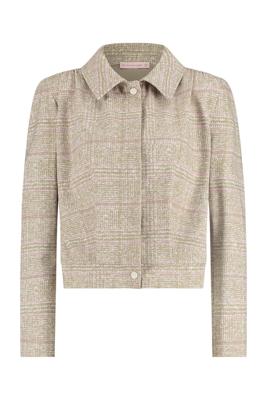 Studio Anneloes Goldie bonded check jacket  09928 1116 offwhite/clay