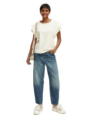 Scotch & Soda Open-Mouw T-Shirt Dames 173293 White