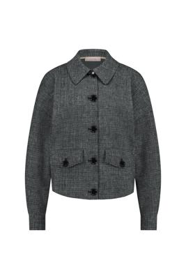Studio Anneloes Brioni bnd tweed jacket  12096 9011 Black off-White