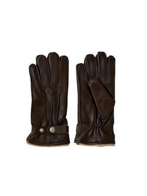 Selected Homme Leren Handschoenen 16075388 Bruin
