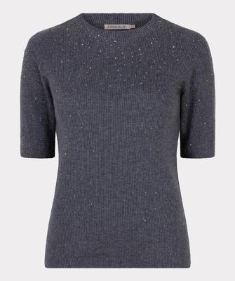 Esqualo Top rib s/slve studs | Grey