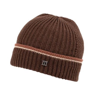 Tresanti muts Fulsi met gekleurde boord TRHTJE155 Donker Bruin