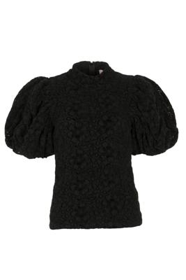 Freebird Top Tova Ss F-Jer-Lace-Velvet-25-4 Zwart