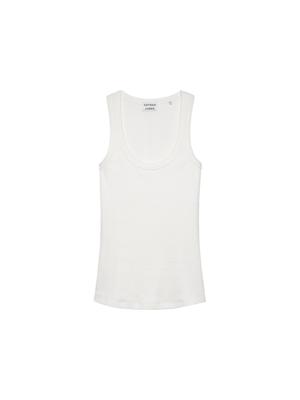 Catwalk Junkie, 2402010001 Scoop neck rib singlet, 201 off white