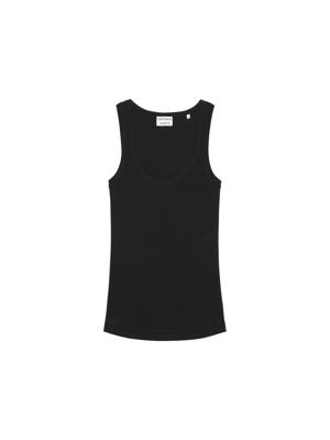 Catwalk Junkie, 2402010001 Scoop neck rib singlet, 100 black
