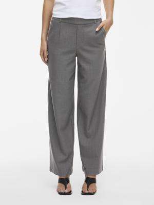 Vila Krijtstreep High-waist Broek 14089556 Medium Grey Melange