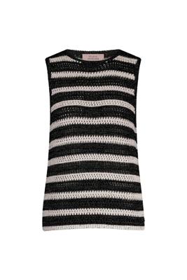 Studio Anneloes Charz crochet top 12938 1190  off white/black