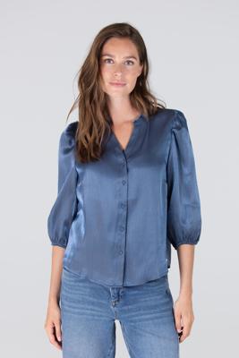 JANSEN Amsterdam Blouse BO W25 Blue Grey