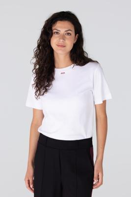 JANSEN Amsterdam JITTE T-Short met donkerrood logo W25.4 Wit