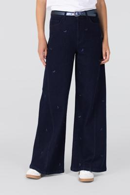JANSEN Amsterdam Jeans met borduurprint  ISABEAU W25 Donkerblauw denim