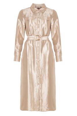 Freebird Jurk Doralee Wv-Shiny-Twill-Vis-26-1 Champagne