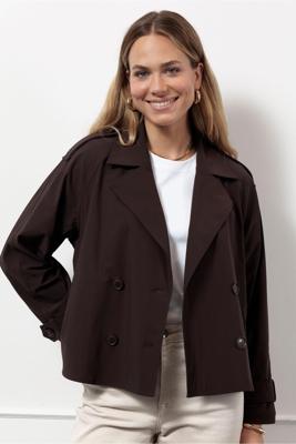 Studio Anneloes Cato bonded trenchcoat 13191 8700 espresso