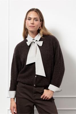 Studio Anneloes Bibi mohair cardigan 13138  8700 espresso