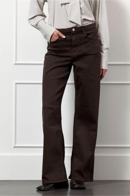 Studio Anneloes Lexie col denim trousers 13299  8700 espresso