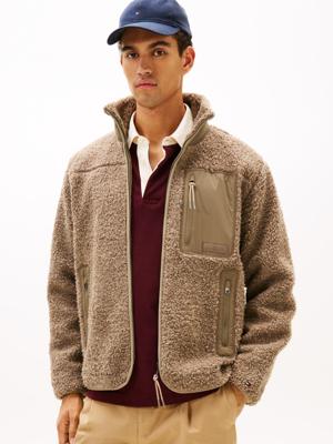 Tommy Hilfiger Teddy Fleece Jack MW0MW40420AFE Coastal Taupe