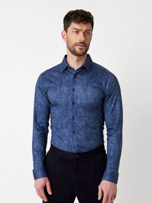 Desoto Dress shirt 88728-3 blauw corduroy