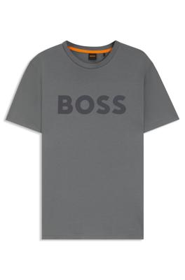 BOSS T-Shirt met Rubberprint Logo 50481923 Grijs