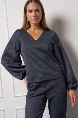 Studio Anneloes Claudina sparkle top 13327-6901 Dark Blue-Silver