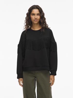 Vila Fringe Sweater 14109498 Zwart