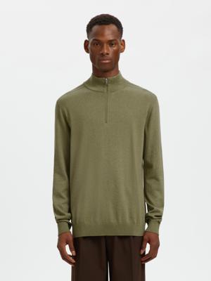 Selected Homme Half Zip Trui 16074687 Deep Lichen Green