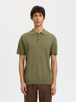 Selected Homme Gebreide Polo 16092437 Diep Groen