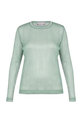 Studio Anneloes Roxy lurex plisse top 13558 Light Sage Green