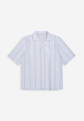 Butcher of Blue, blouse korte mouw streep, blauw