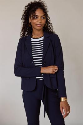 Studio Anneloes Bright bonded blazer  94811 6900 Dark Blue