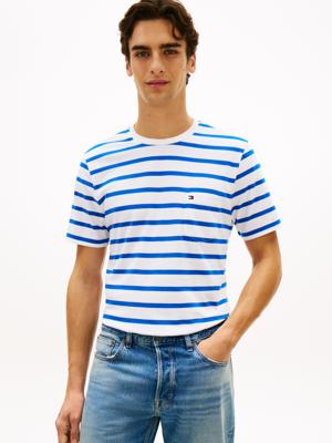 Tommy Hilfiger Gestreept T-Shirt MW0MW413780FJ Wit-Blauw
