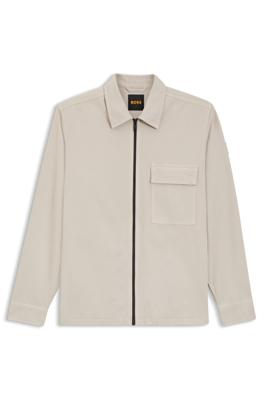 BOSS Overshirt Lorum met rits 50553706 grijs