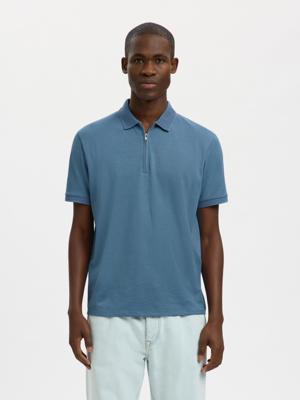 Selected Homme Polo met rits 16079026 Blue Mirage
