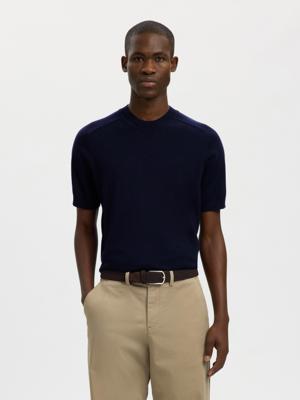 Selected Homme T-shirt merinowol 16096370 Navy Blazer